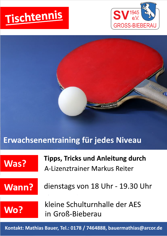 Erwachsenentraining mit A-Lizenztrainer Markus Reiter